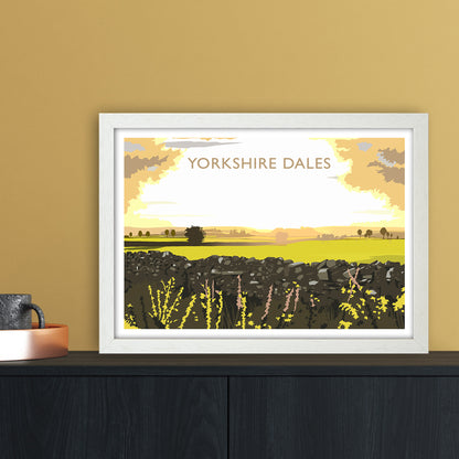 Yorkshire Dales Travel Art Print by Richard O'Neill A3 Oak Frame