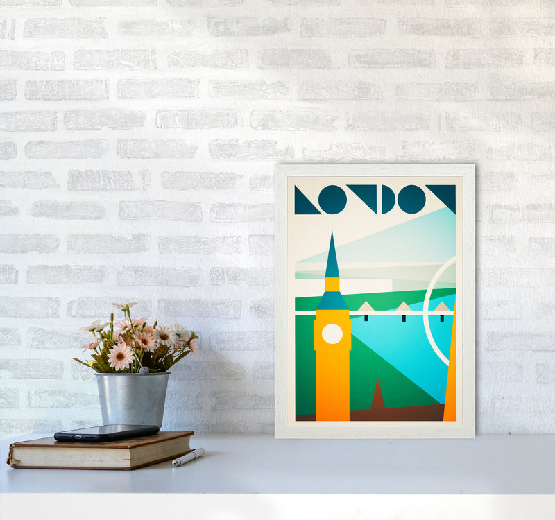 London 5 Travel Art Print by Richard O'Neill A3 Oak Frame