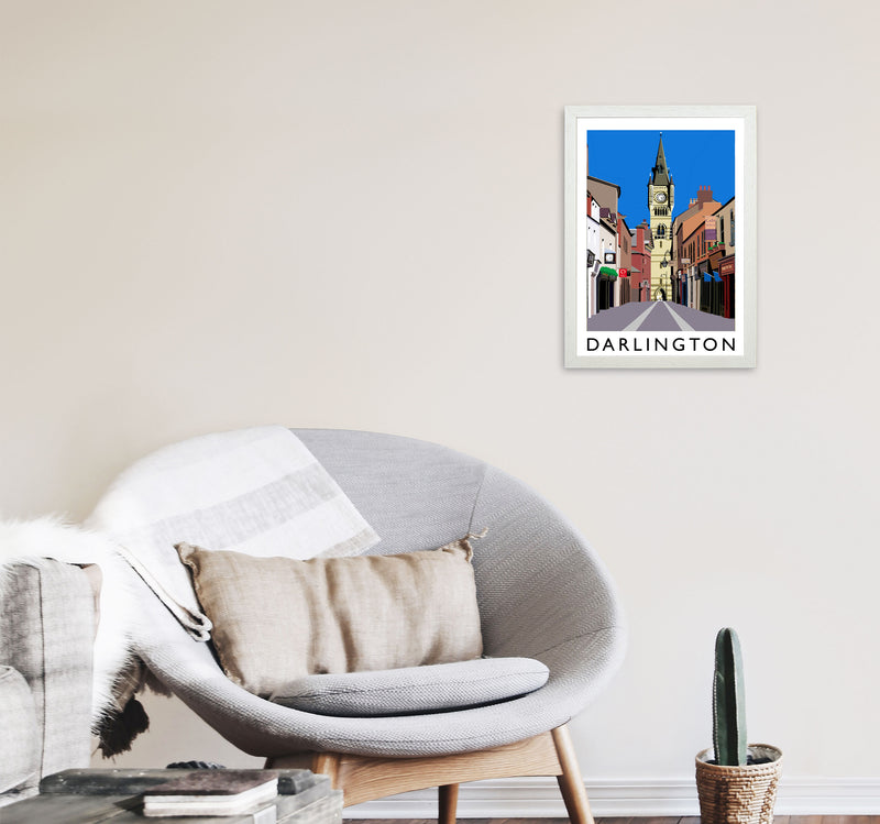 Darlington Art Print by Richard O'Neill A3 Oak Frame
