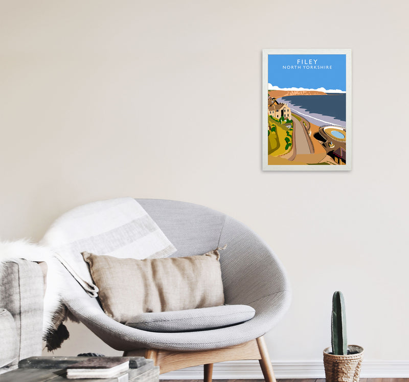 Filey North Yorkshire Framed Digital Art Print by Richard O'Neill A3 Oak Frame