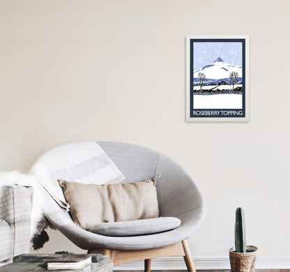 Roseberry Topping Art Print by Richard O'Neill A3 Oak Frame