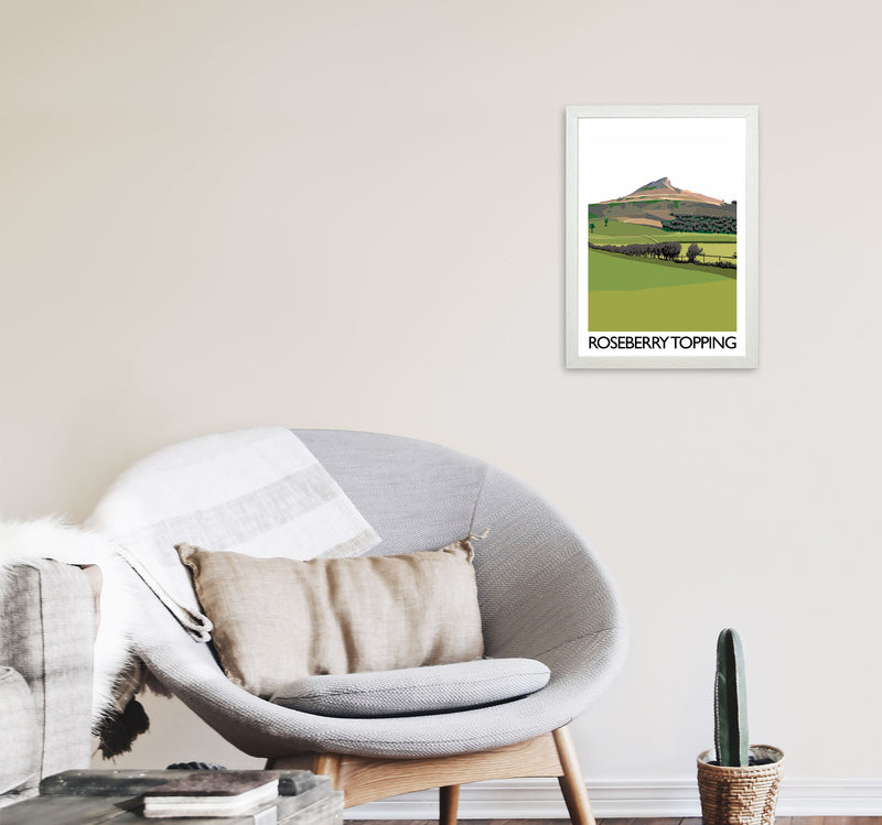 Roseberry Topping Art Print by Richard O'Neill A3 Oak Frame