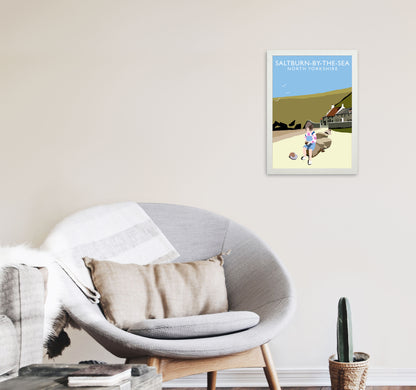 Saltburn-By-The-Sea North Yorkshire Art Print by Richard O'Neill A3 Oak Frame