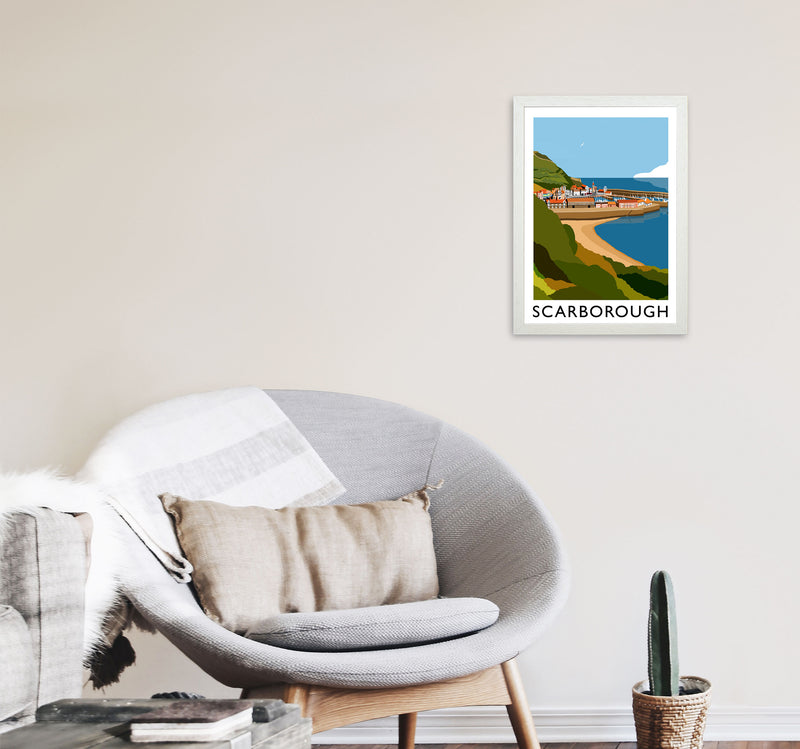 Scarborough Framed Digital Art Print by Richard O'Neill A3 Oak Frame