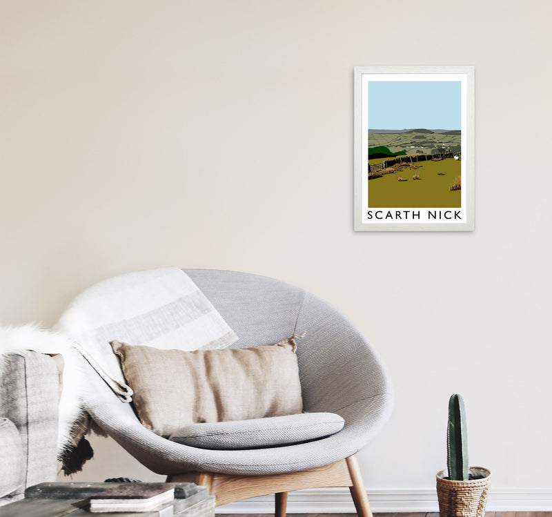 Scarth Nick Art Print by Richard O'Neill A3 Oak Frame