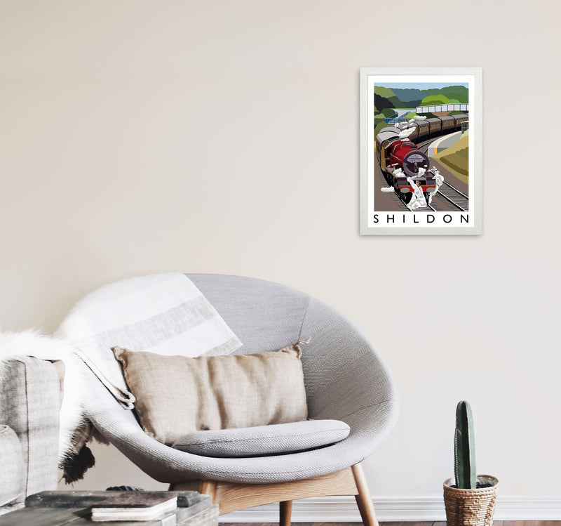 Shildon Art Print by Richard O'Neill A3 Oak Frame