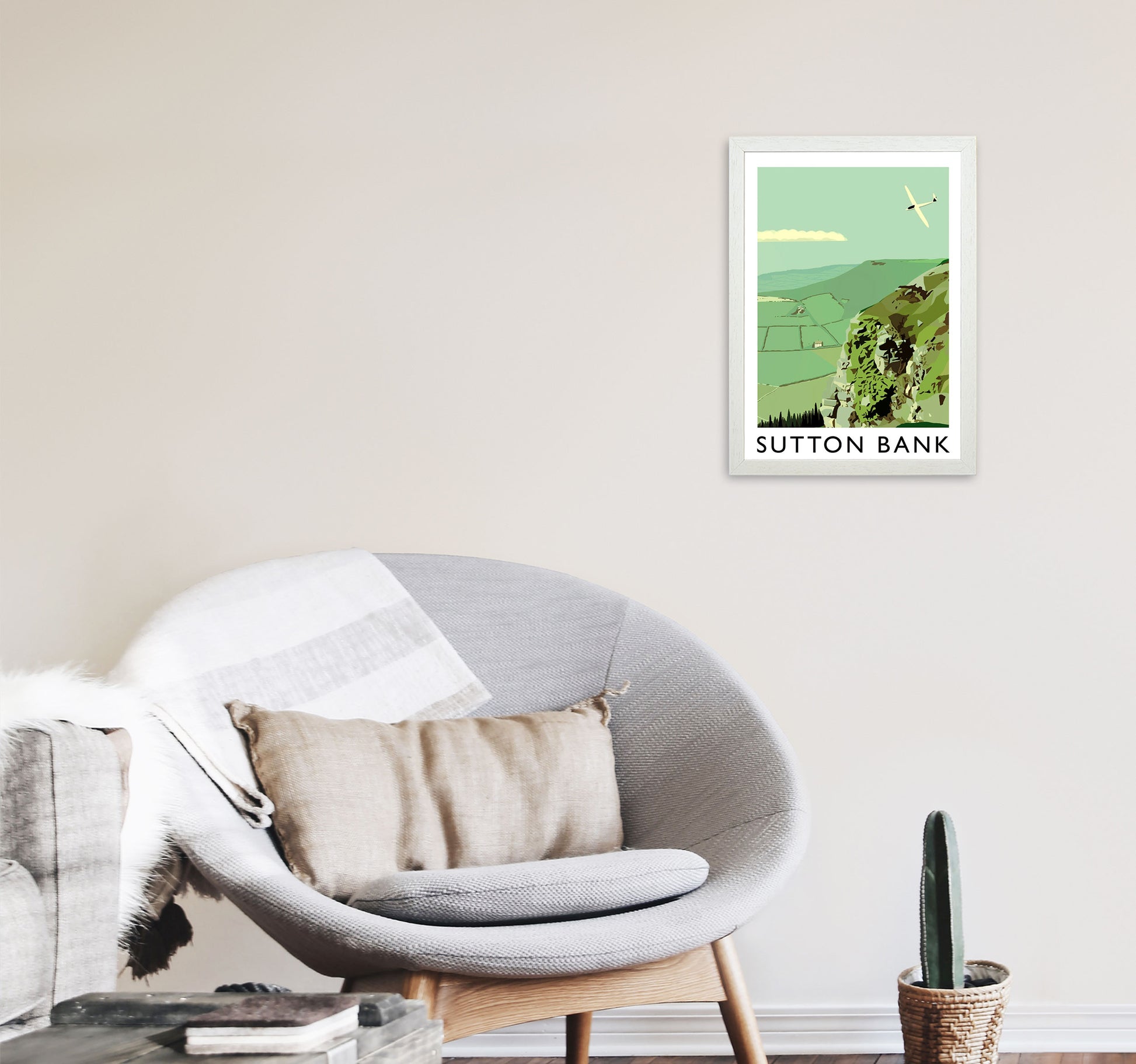 Sutton Bank Art Print by Richard O'Neill A3 Oak Frame