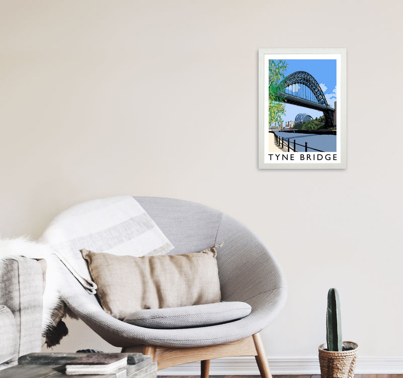 Tyne Bridge Art Print by Richard O'Neill A3 Oak Frame