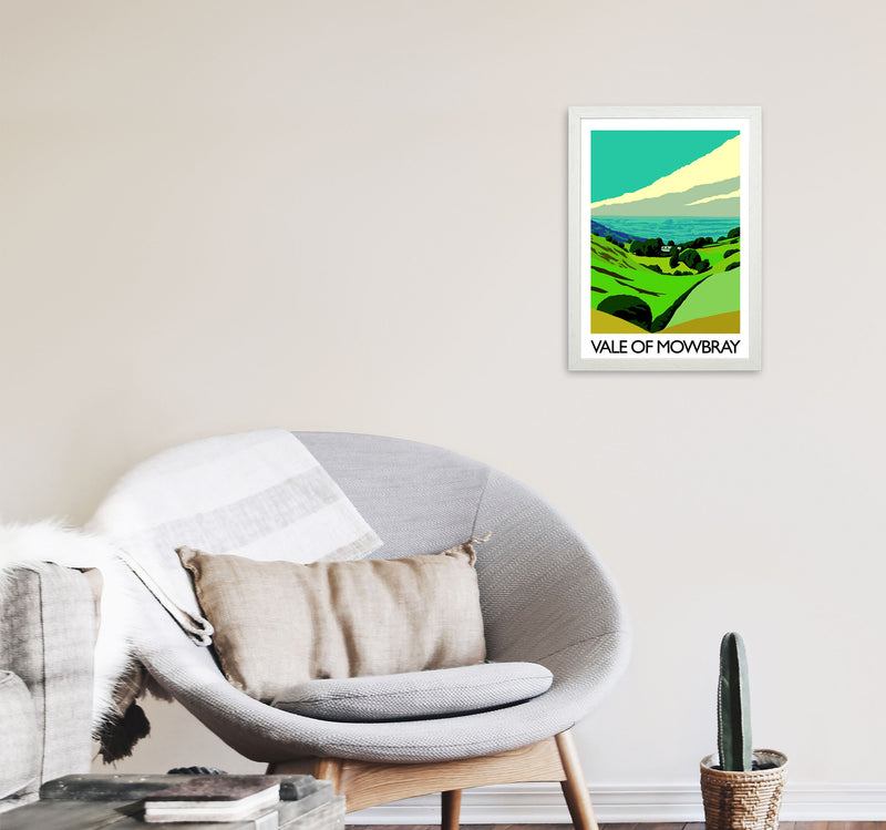 Vale Of Mowbray by Richard O'Neill Yorkshire Art Print, Vintage Travel Poster A3 Oak Frame