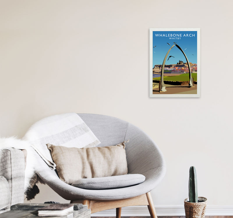 Whalebone Arch Whitby Art Print by Richard O'Neill A3 Oak Frame