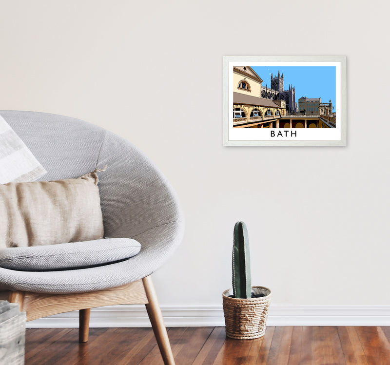 Bath by Richard O'Neill A3 Oak Frame