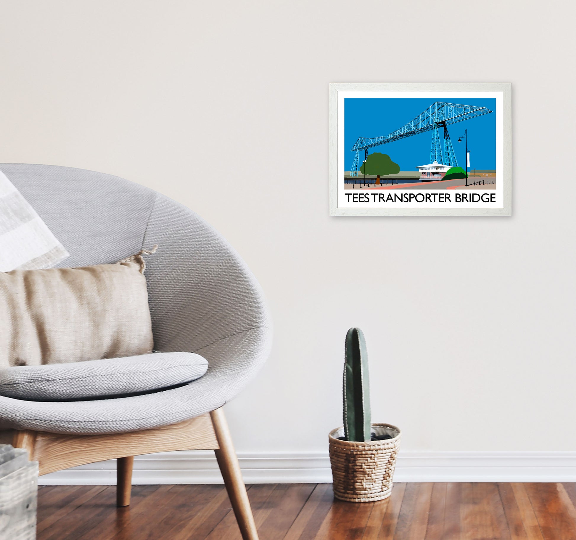 Tees Transporter Bridge by Richard O'Neill A3 Oak Frame