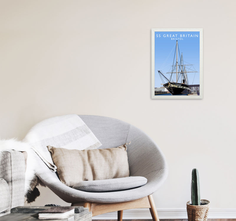 SS Great Britain Bristol Art Print by Richard O'Neill A3 Oak Frame