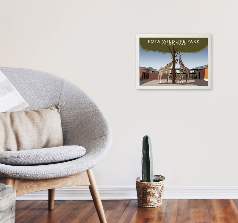 Fota Wildlife Park by Richard O'Neill A3 Oak Frame