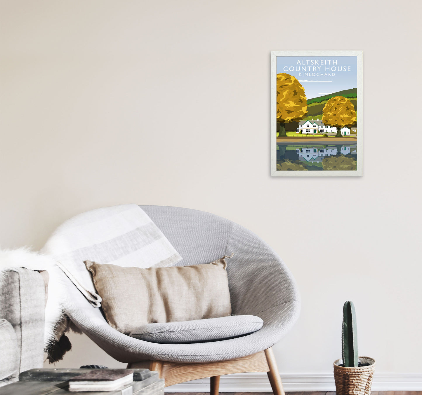 Altskeith Country House (Portrait) by Richard O'Neill A3 Oak Frame