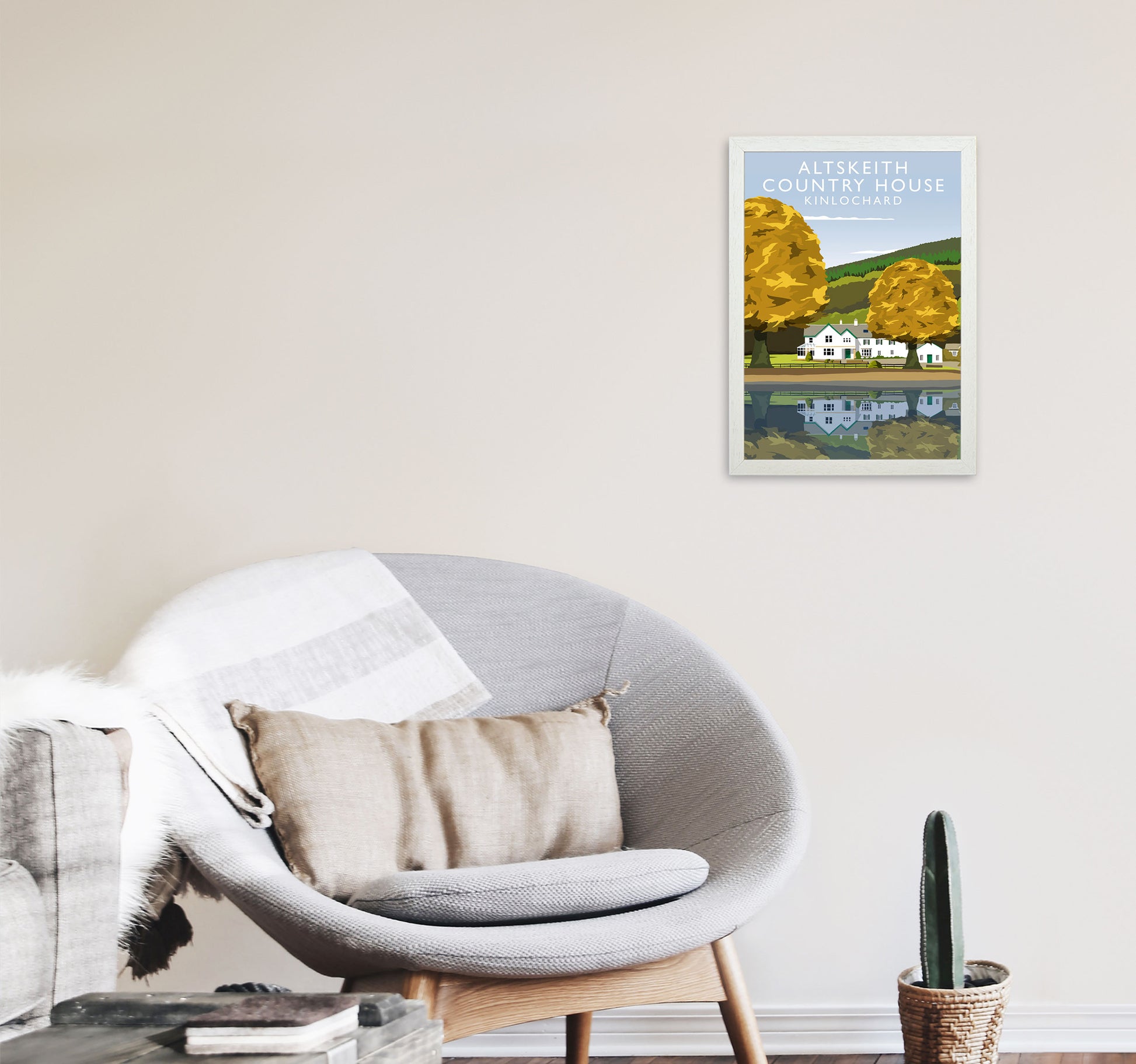 Altskeith Country House (Portrait) by Richard O'Neill A3 Oak Frame