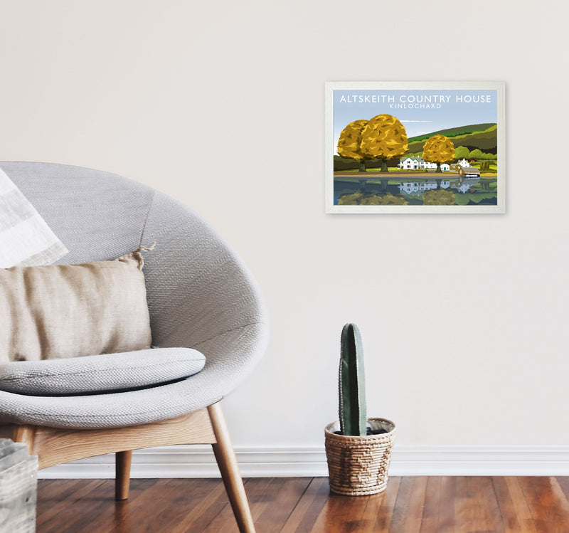 Altskeith Country House (Landscape) by Richard O'Neill A3 Oak Frame