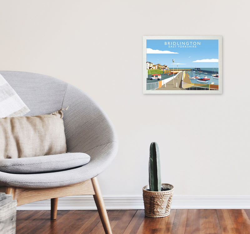 Bridlington East Yorkshire Art Print by Richard O'Neill A3 Oak Frame