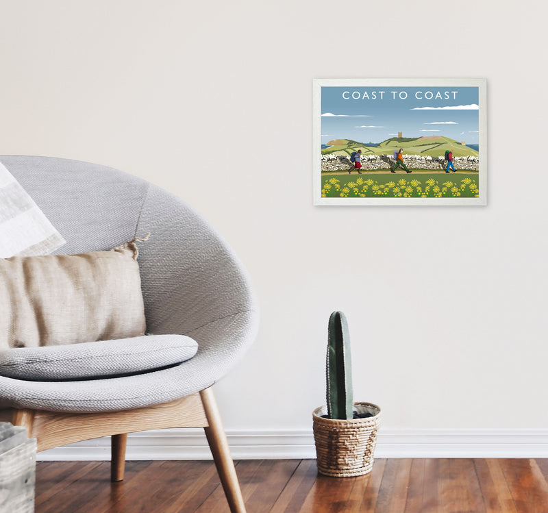 Coast To Coast Art Print by Richard O'Neill A3 Oak Frame