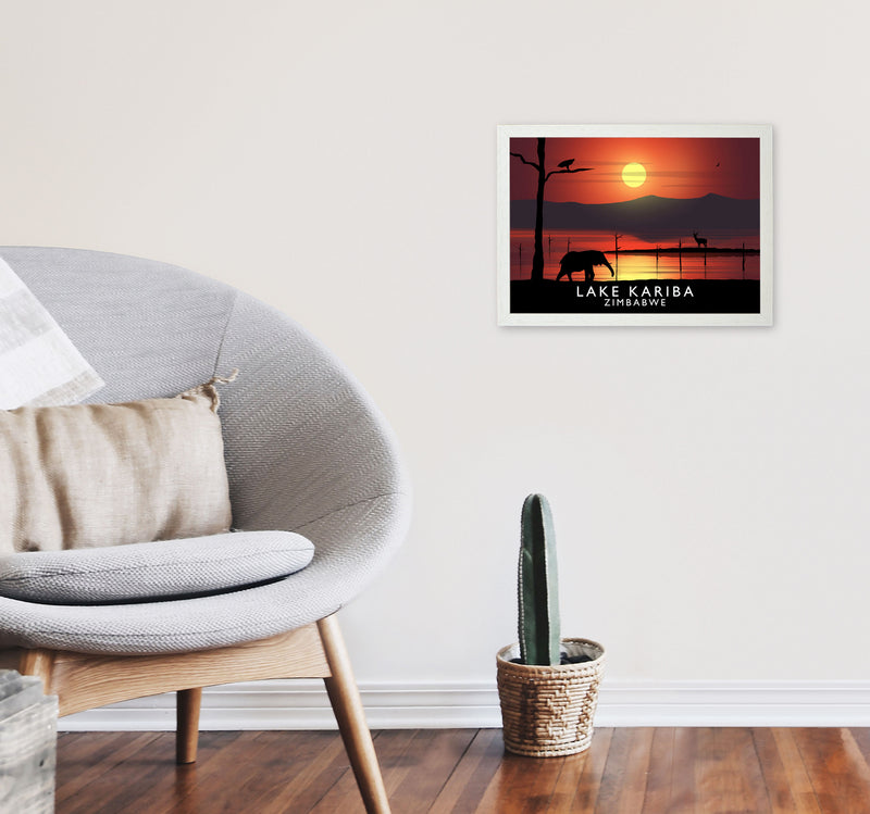 Lake Kariba Zimbabwe Framed Digital Art Print by Richard O'Neill A3 Oak Frame