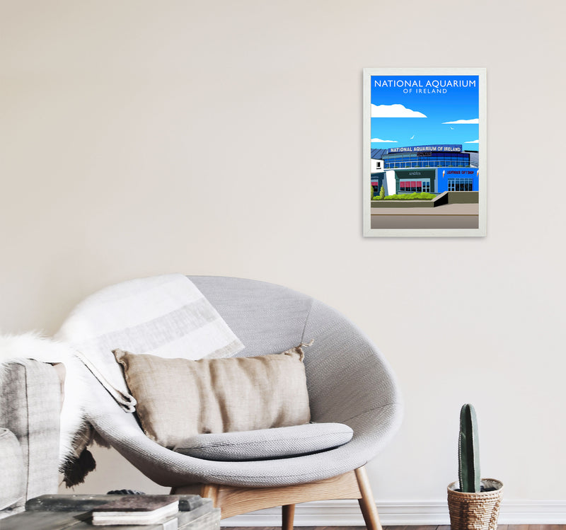 National Aquarium Ireland (Portrait) by Richard O'Neill A3 Oak Frame