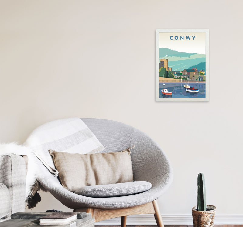 Conwy Art Print by Richard O'Neill A3 Oak Frame