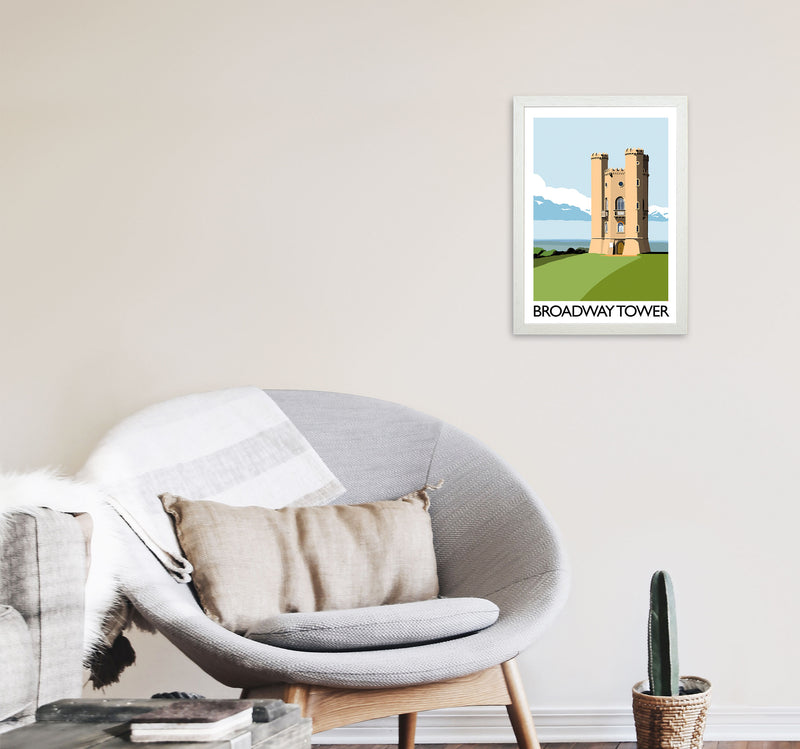 Broadway Tower Art Print by Richard O'Neill A3 Oak Frame