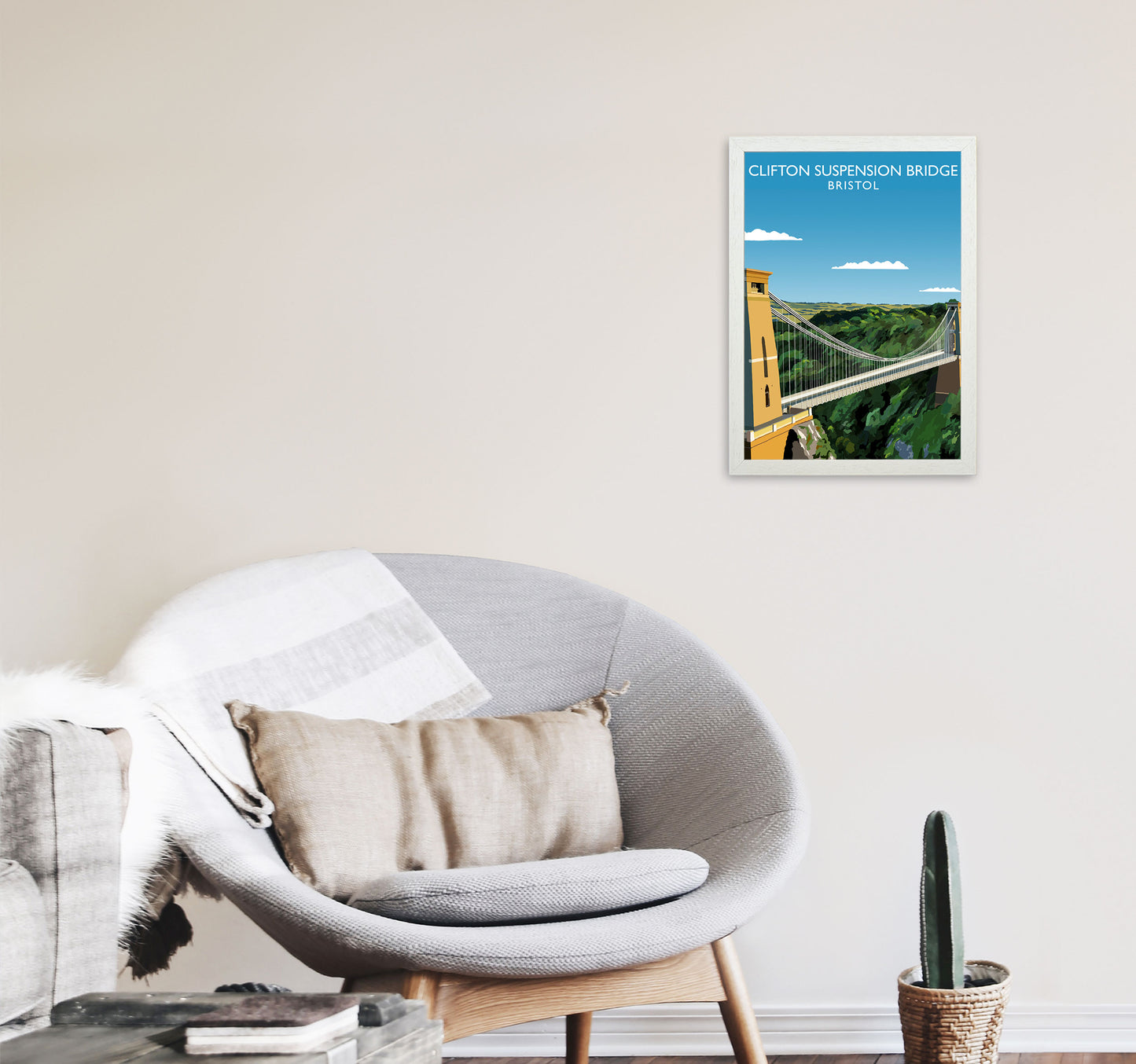 Clifton Suspension Bridge Bristol Framed Art Print by Richard O'Neill A3 Oak Frame