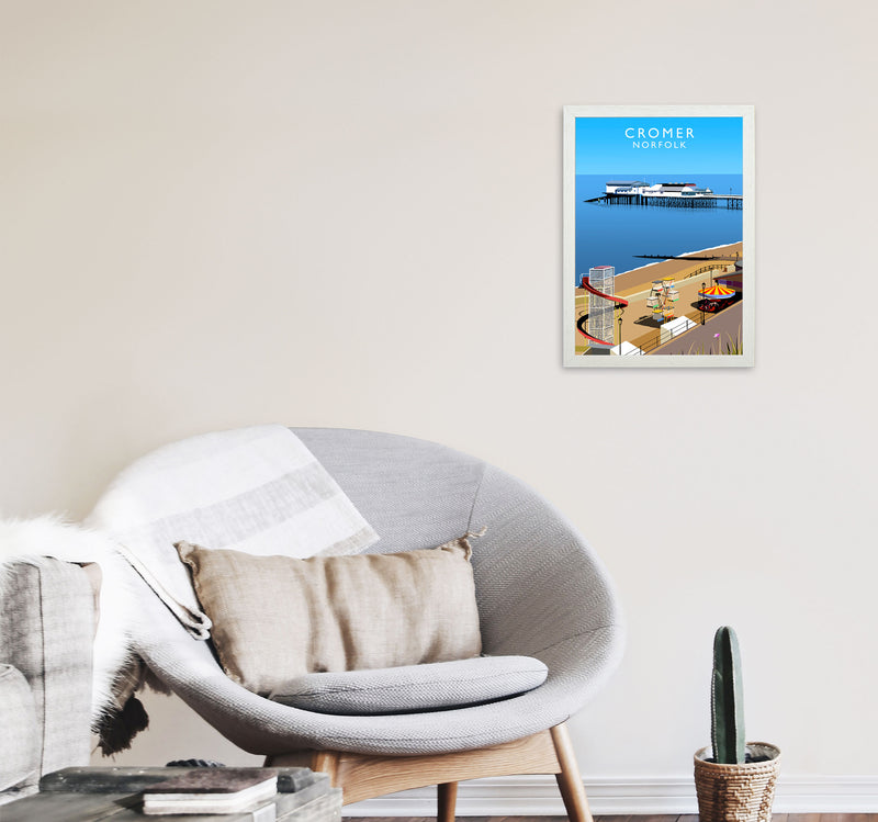 Cromer Norfolk Framed Digital Art Print by Richard O'Neill A3 Oak Frame
