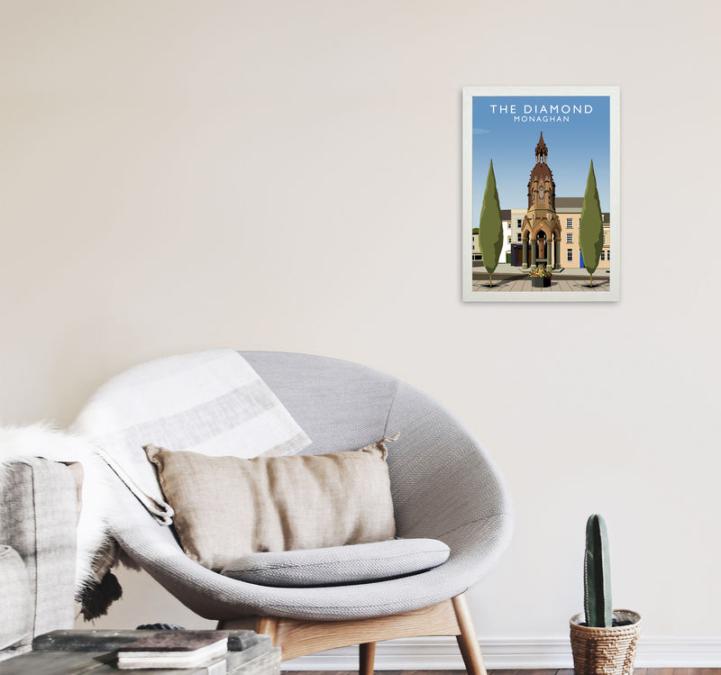 The Diamond Monaghan Travel Art Print by Richard O'Neill, Framed Wall Art A3 Oak Frame