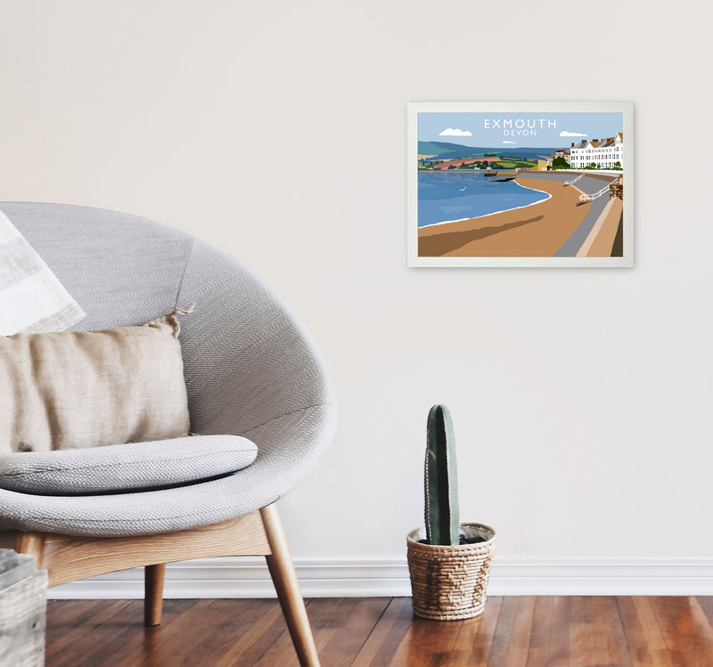 Exmouth Devon Art Print by Richard O'Neill A3 Oak Frame