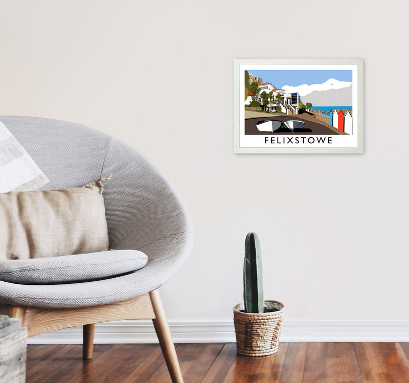 Felixstowe Framed Digital Art Print by Richard O'Neill A3 Oak Frame