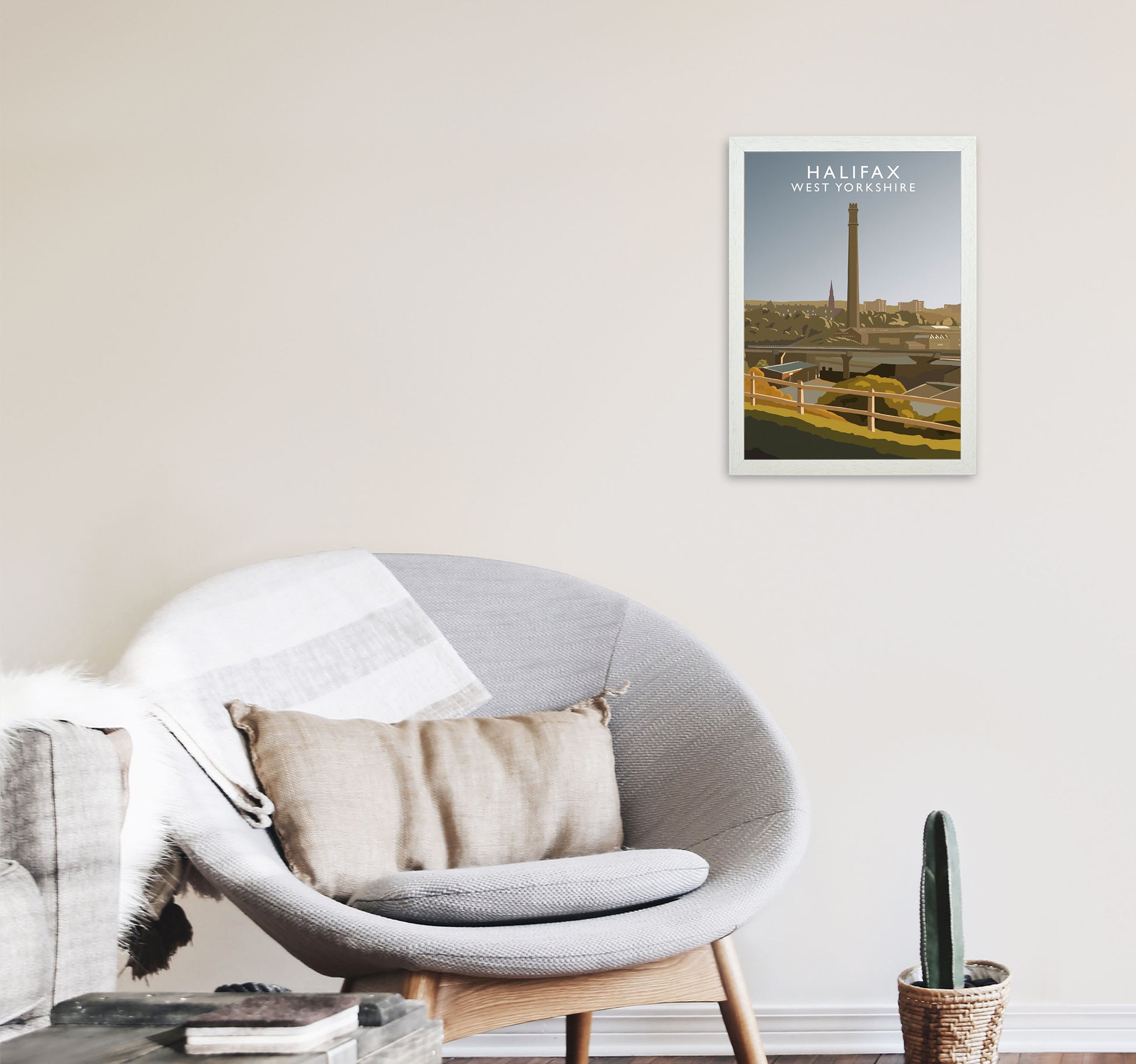Halifax West Yorkshire Framed Digital Art Print by Richard O'Neill A3 Oak Frame