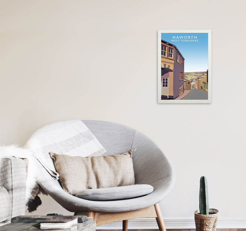 Haworth West Yorkshire Digital Art Print by Richard O'Neill, Framed Wall Art A3 Oak Frame