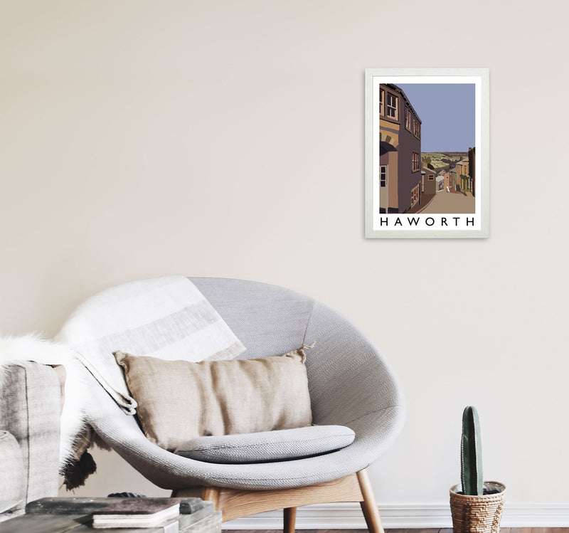 Haworth Travel Art Print by Richard O'Neill, Framed Wall Art A3 Oak Frame