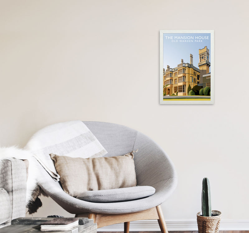The Mansion House Old Warden Park Travel Art Print by Richard O'Neill A3 Oak Frame