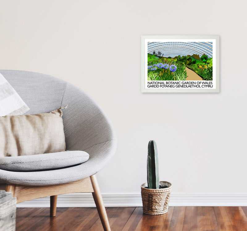 National Botanic Garden of Wales Travel Art Print by Richard O'Neill A3 Oak Frame
