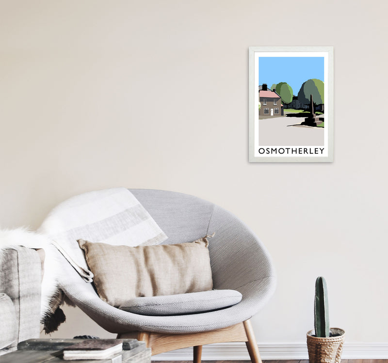 Osmotherley Travel Art Print by Richard O'Neill, Framed Wall Art A3 Oak Frame
