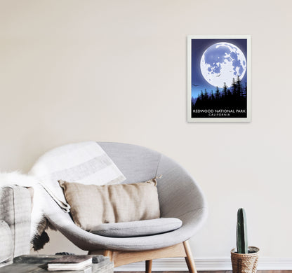 Redwood National Park California Travel Art Print by Richard O'Neill A3 Oak Frame