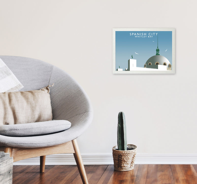Spanish City Whitley Bay Framed Digital Art Print by Richard O'Neill A3 Oak Frame