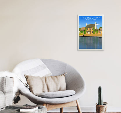 The Trout Inn Wolvercote Travel Art Print by Richard O'Neill A3 Oak Frame