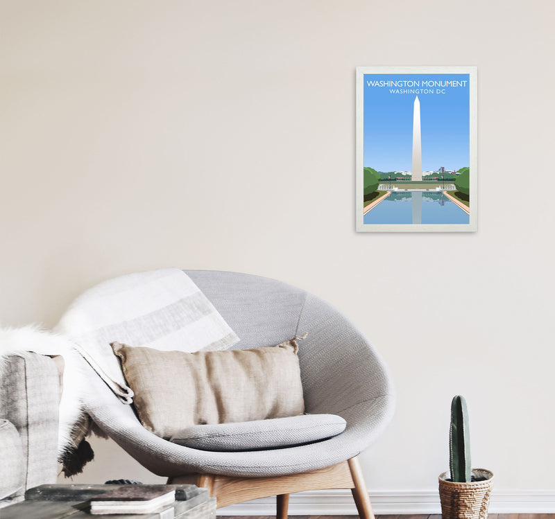 Washington Monument Washington DC Travel Art Print by Richard O'Neill A3 Oak Frame