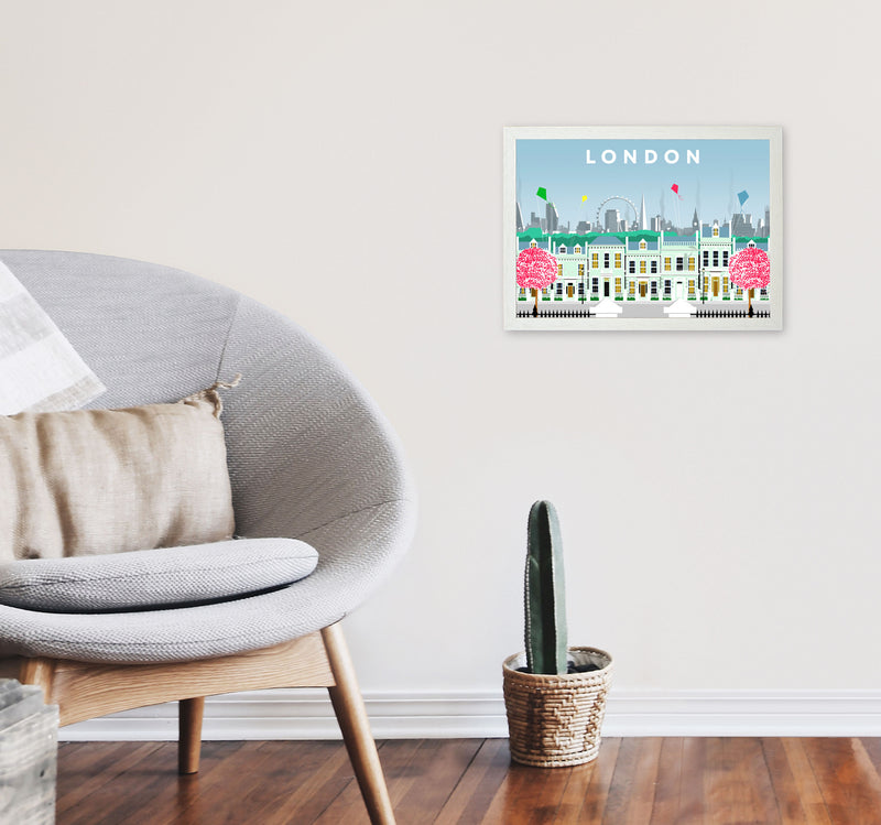 London Cherry Tree Lane by Richard O'Neill A3 Oak Frame