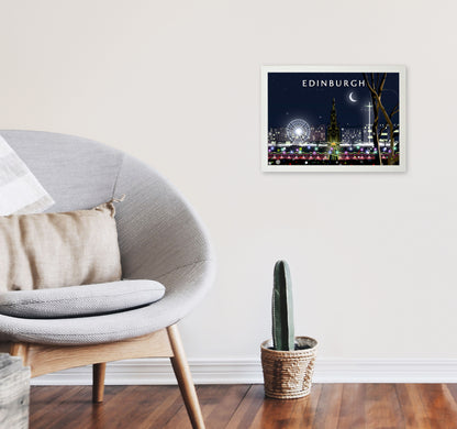 Edinburgh Night by Richard O'Neill A3 Oak Frame