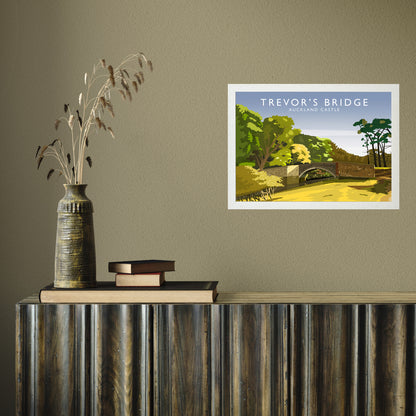 Trevor's Bridge by Richard O'Neill A3 White Frame