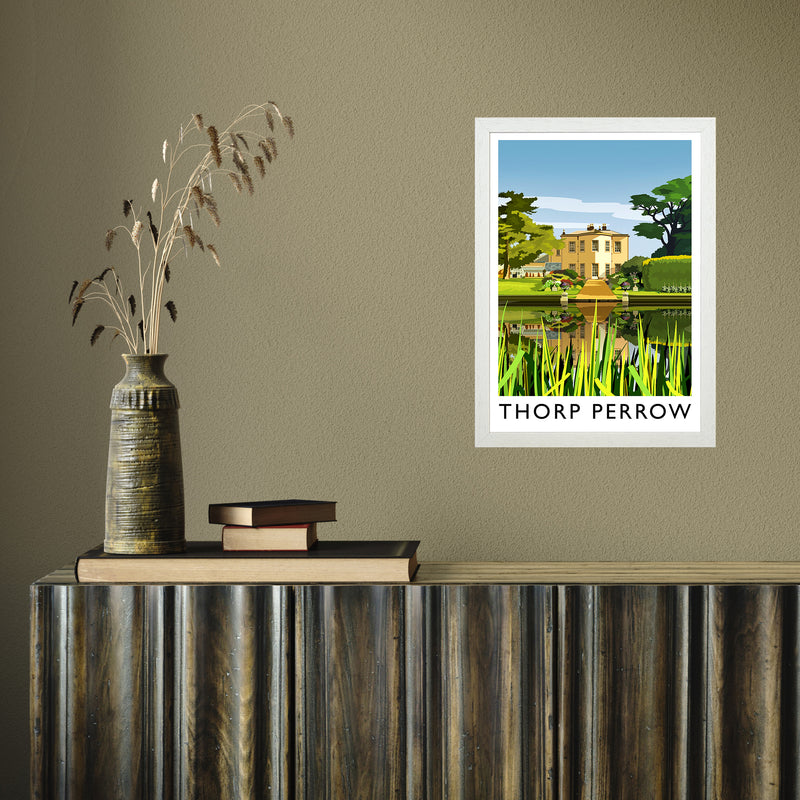 Thorp Perrow portrait by Richard O'Neill A3 White Frame