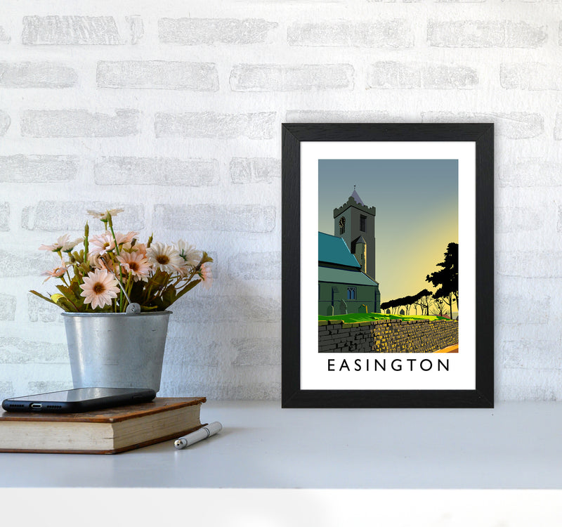 Easington Portrait Art Print by Richard O'Neill A4 White Frame