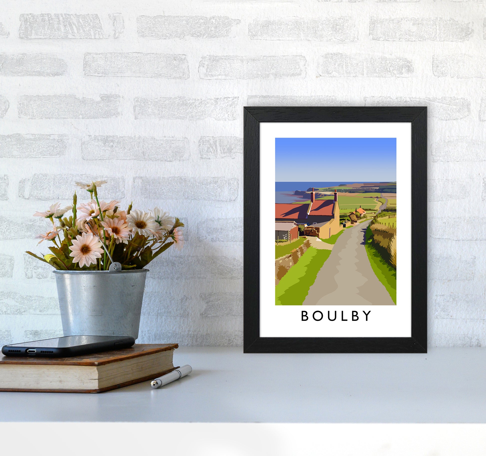 Boulby 2 Portrait Art Print by Richard O'Neill A4 White Frame