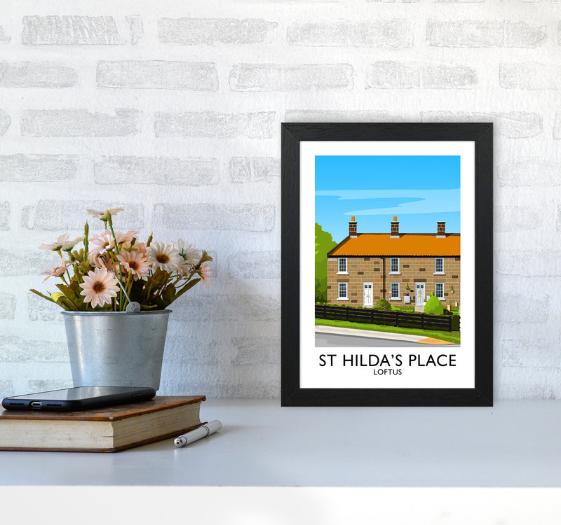 St Hilda's Place Portrait Art Print by Richard O'Neill A4 White Frame