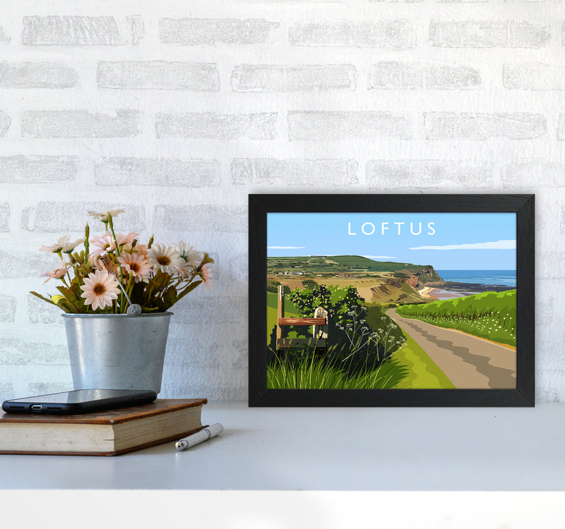 Loftus Travel Art Print by Richard O'Neill A4 White Frame